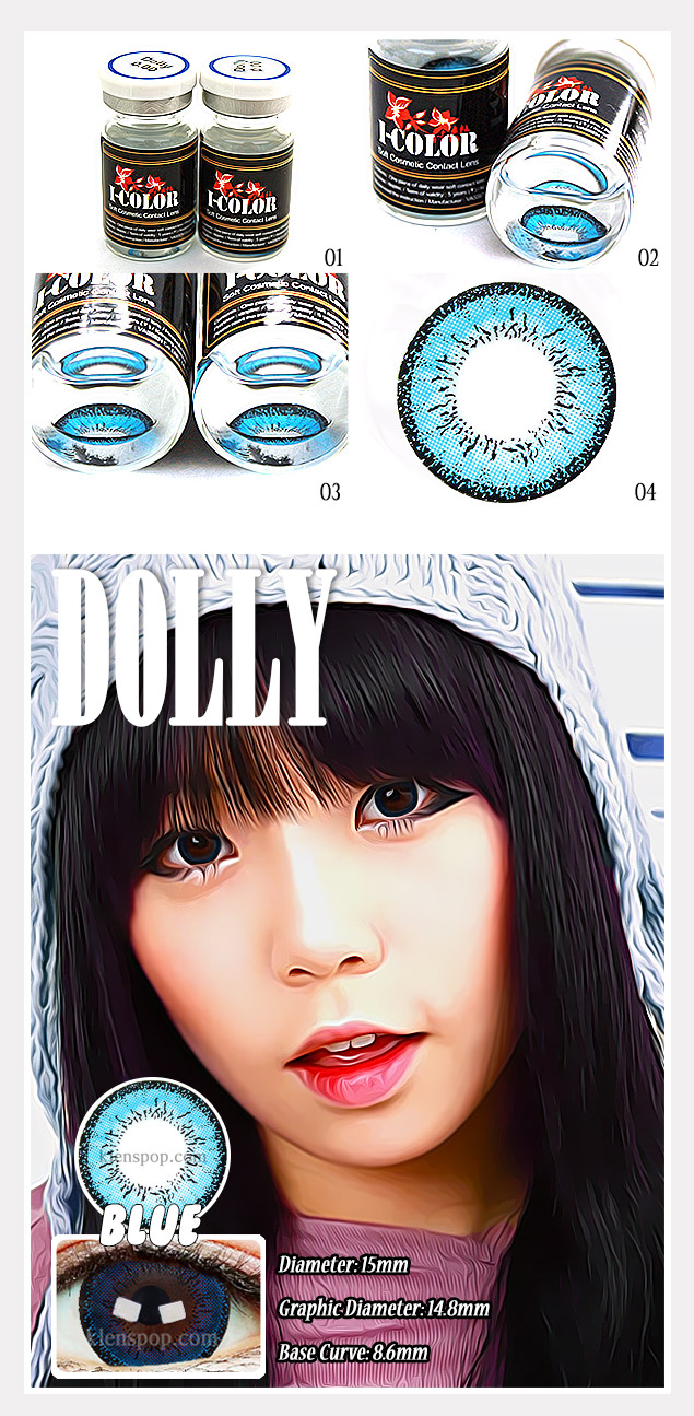 Description image of Dolly Blue Colour Contact Lens
